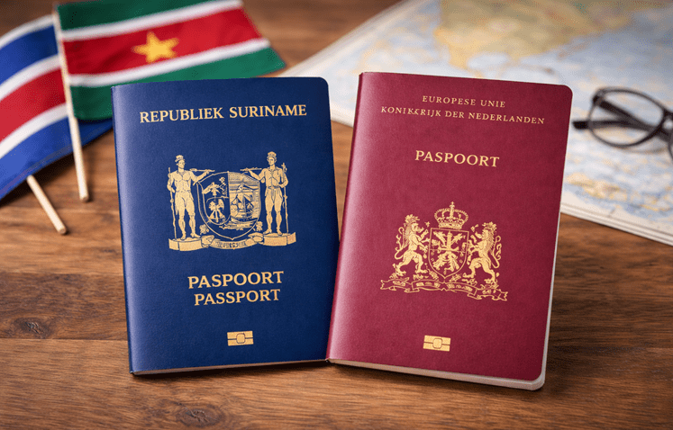 Nederlandse en Surinaamse paspoort