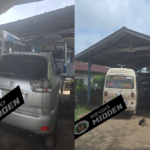 monteur bekneld tussen voertuigen